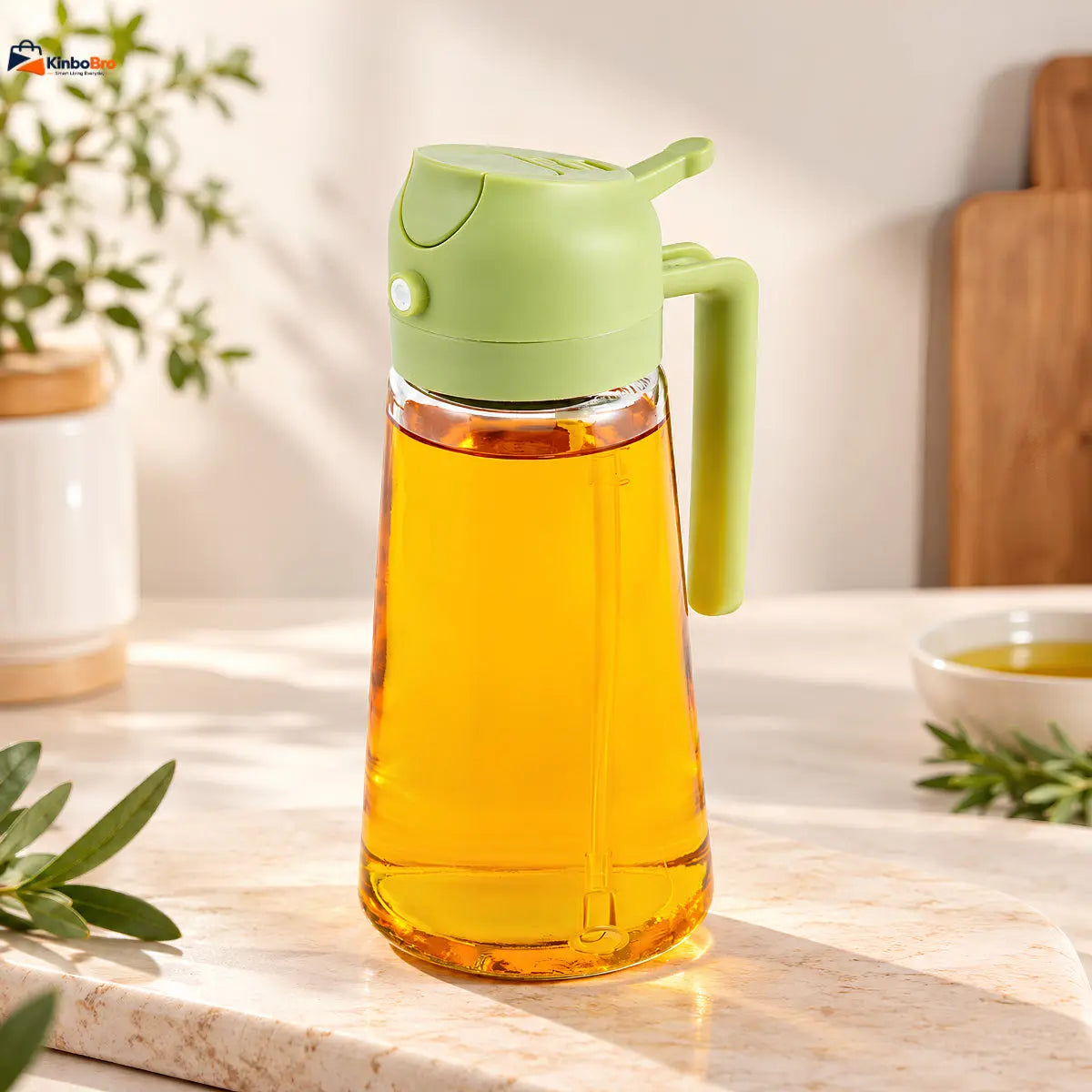 2-in-1 470ml glass oil sprayer and dispenser