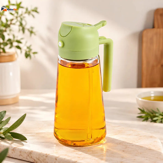 2-in-1 470ml glass oil sprayer and dispenser