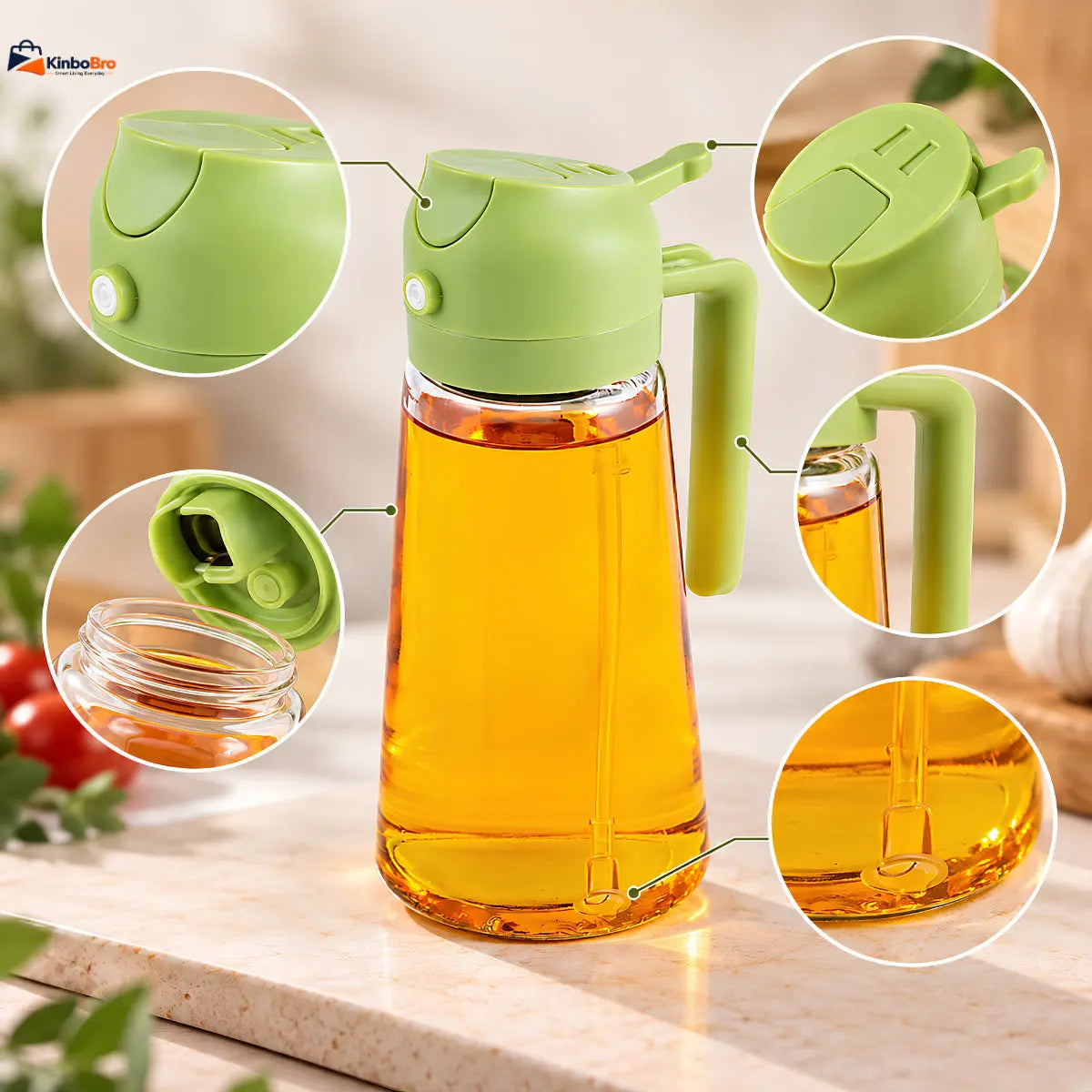 2-in-1 oil sprayer and dispenser spray function