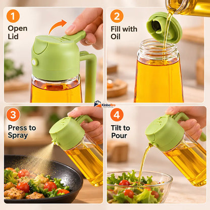 470ml glass oil dispenser pour function