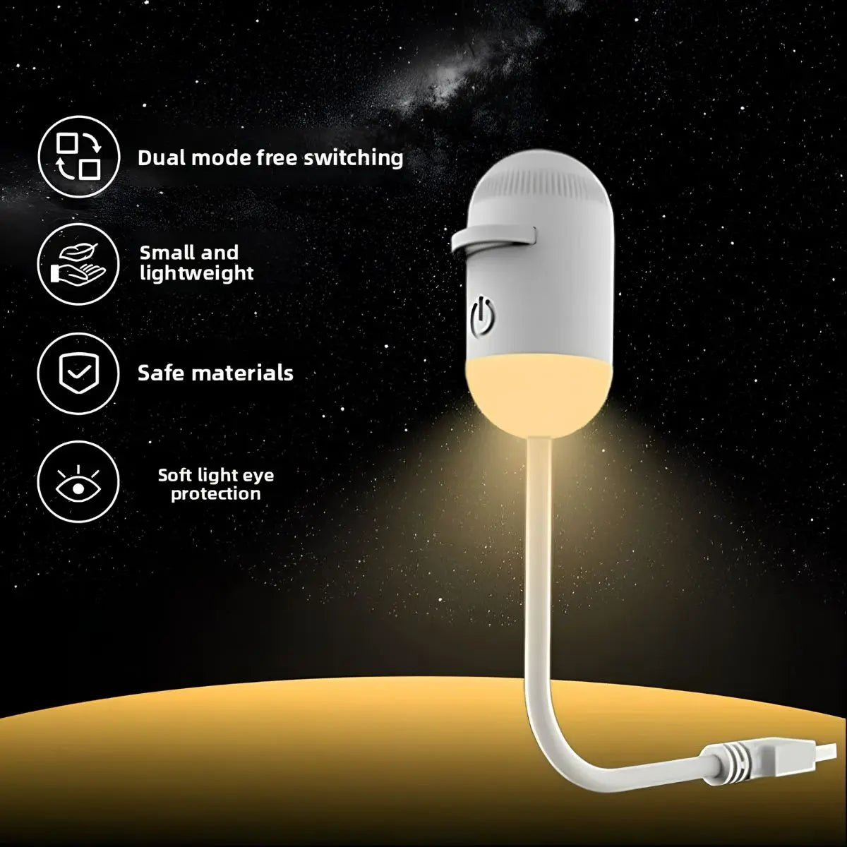 2-in-1 Mini Galaxy Star Projector Night Light
