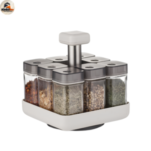 Glass Spice Jar with Bamboo Lid Airtight Kitchen Storage Container