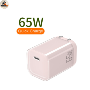 65W GaN Fast Charger PD 3.0 QC 3.0 USB-C USB-A Dual Port Wall Charger