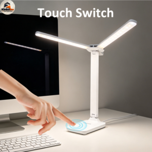 LED Eye Caring Desk Lamp with Touch Control USB Rechargeable Adjustable Brightness